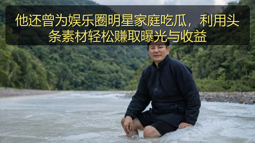 他还曾为娱乐圈明星家庭吃瓜，利用头条素材轻松赚取曝光与收益